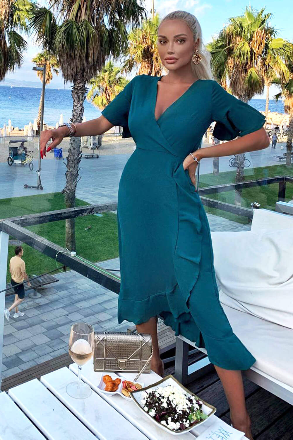 Teal Midi Dress | Teal Frill Sleeve Midi Dress | AX Paris AX Paris US Teal Midi Dress | Teal Frill Sleeve Midi Dress | AX Paris AX Paris US