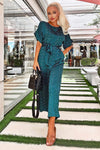 Teal Polka Dot Culotte Jumpsuit