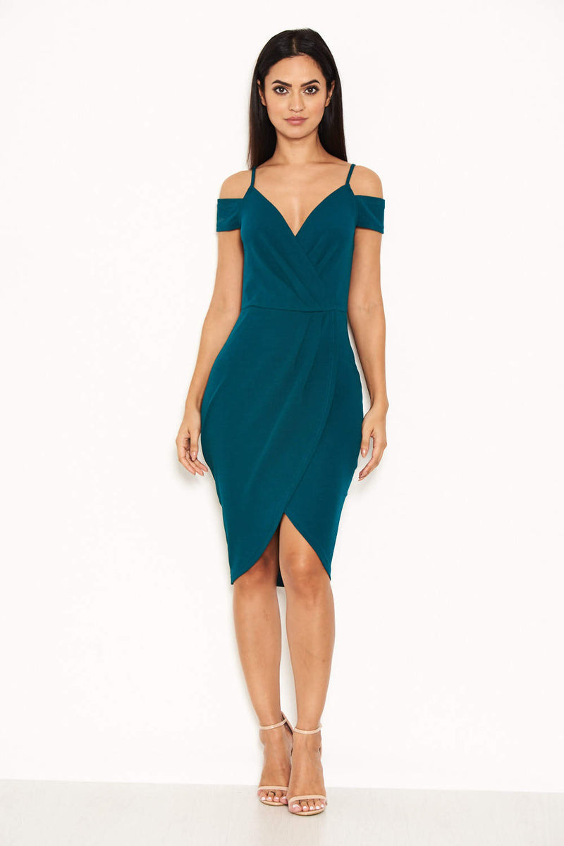 Teal Wrap Around Dress