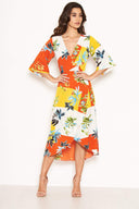 Tropical Printed Midi Dress