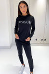 Black V Loungewear Set