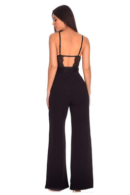 Black Lace Harness Bodysuit