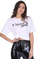 White Amour Slogan T-Shirt