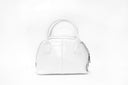 White Croc Mini Bag With Silver Chain Strap