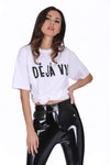 White Deja Vu Slogan T-Shirt