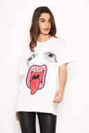 Face Print White T-Shirt