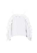 White Frill Detail Off The Shoulder Top