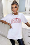 White Harvard Oversized Tee