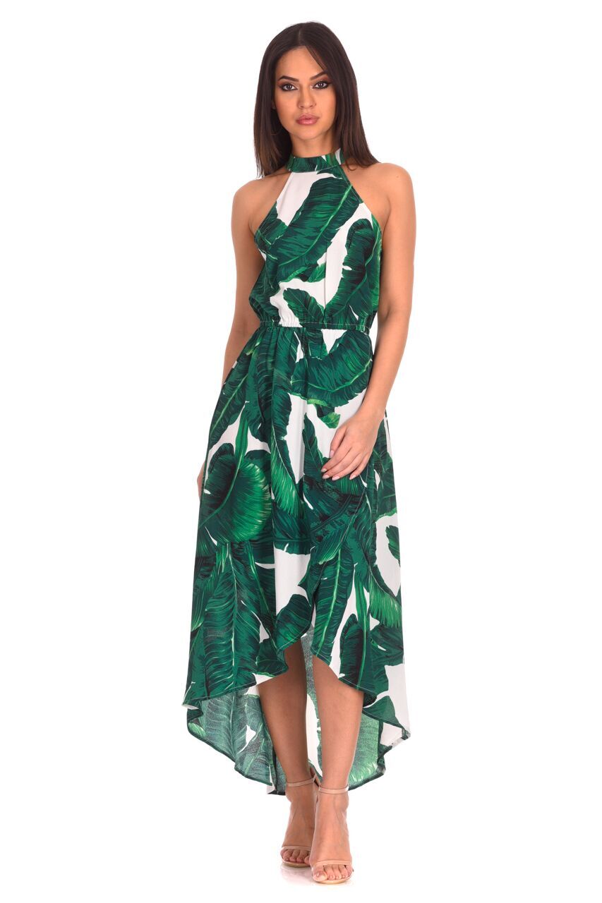 White Leaf Printed Dress AX Paris US White Leaf Printed Dress AX Paris US