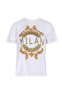 White Milan Slogan T-Shirt