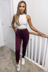 Wine Basic Drawstring Joggers