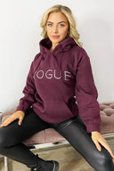 Wine Metallic Vogue Oversized Hoodie