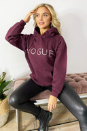 Wine Metallic Vogue Oversized Hoodie