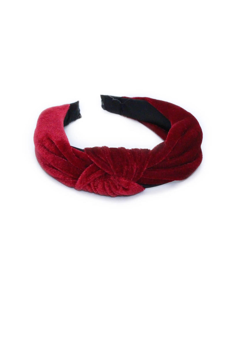 Wine Velvet Knot Headband