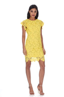 Yellow Crochet Midi Dress