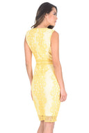 Yellow Lace Bodycon Dress