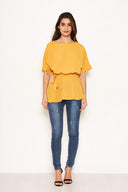 Yellow Tie Belt Top