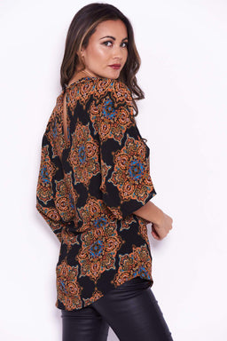 Black Paisley Top