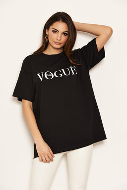 Black Printed Oversized Tee