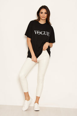 Black Printed Oversized Tee