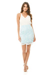 Blue 2 in 1 Crochet Skirt Mini Dress