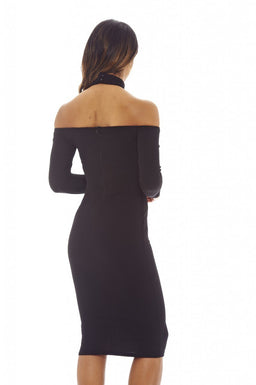 Black Midi Bodycon Dress