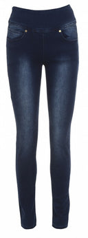Zip High Waist Fitted Blue Jeans