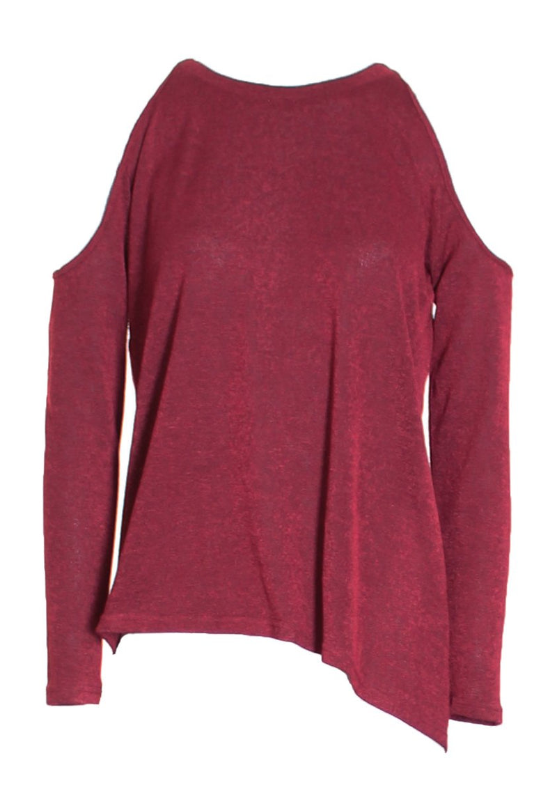 Wine Cold Shoulder Jumper