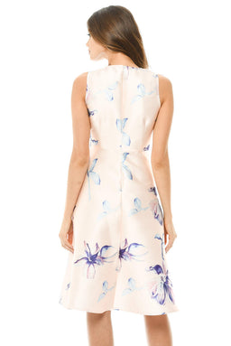 Pink Printed Skater Dress