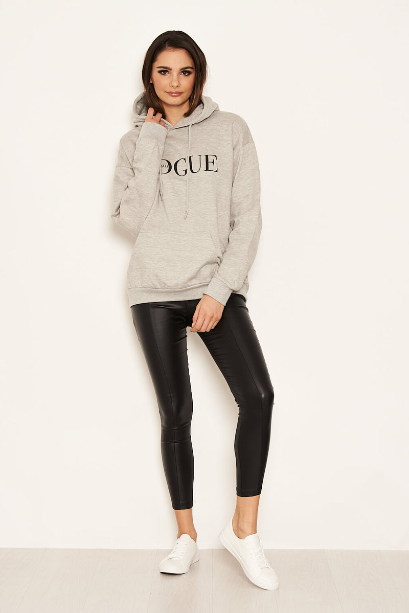 Grey Printed Hoody