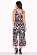 Animal Print V-Neck Jumpsuit