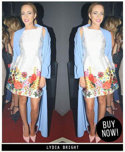 Floral Bottom Print Skater Dress