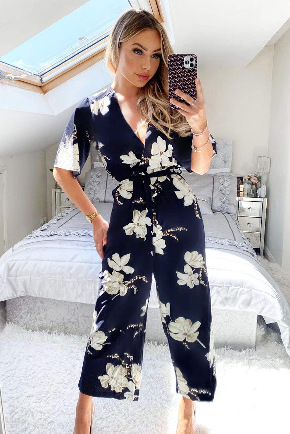 Floral deals culotte jumpsuit