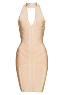 Nude Bandage Halterneck Dress