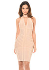 Nude Bandage Halterneck Dress