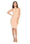 Nude Bandage Halterneck Dress