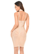 Nude Bandage Halterneck Dress