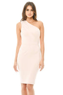 Pink One Shoulder Midi Bodycon