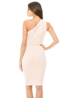 Pink One Shoulder Midi Bodycon