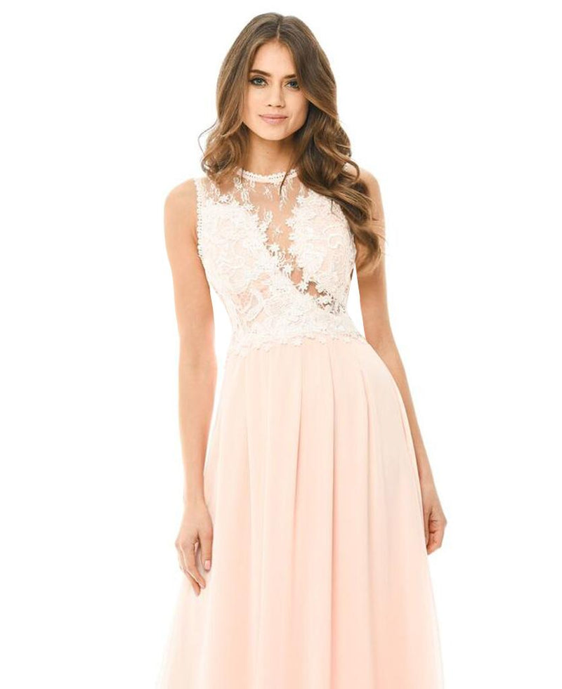 Pink Crochet Top Maxi Dress