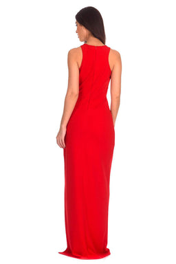 Red Lace Top Maxi Dress