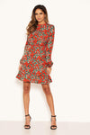 Red Floral Crochet Dress