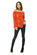 Floral Cold Shoulder Top