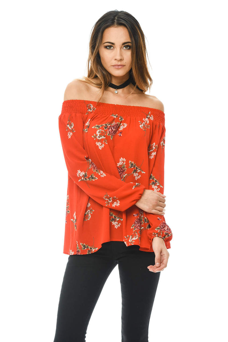 Floral Cold Shoulder Top