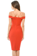 Red Bodycon with Strappy Detail Dress