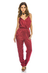 Wine Strappy Jumpsuit