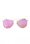 Gold Framed Aviator Sunglasses with Pink Mirrored Lenses