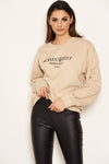 Stone Slogan Printed Sweatshirt