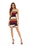 Multi-colour Mini Dress with Double-Stripe-Strap Detail