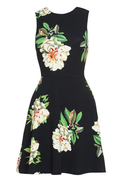 Navy Floral Skater Dress